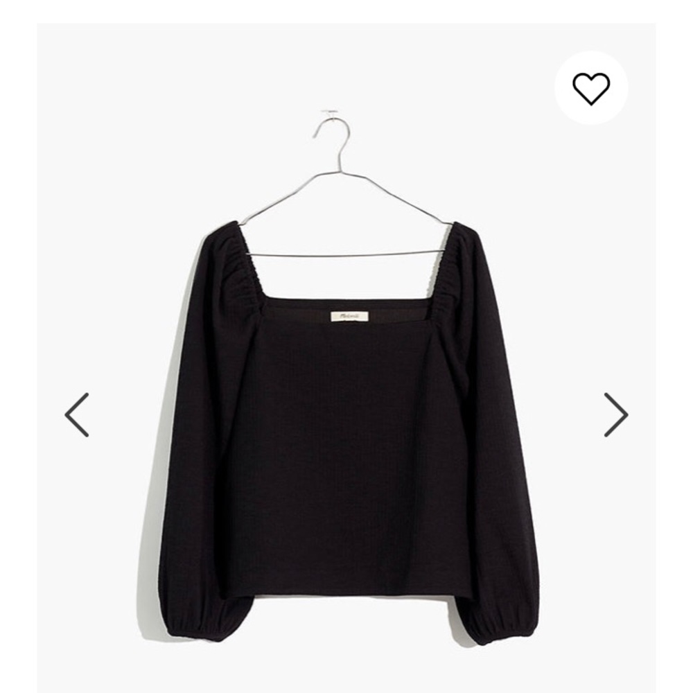 Madewell Crepe Square-Neck Puff-Sleeve Top